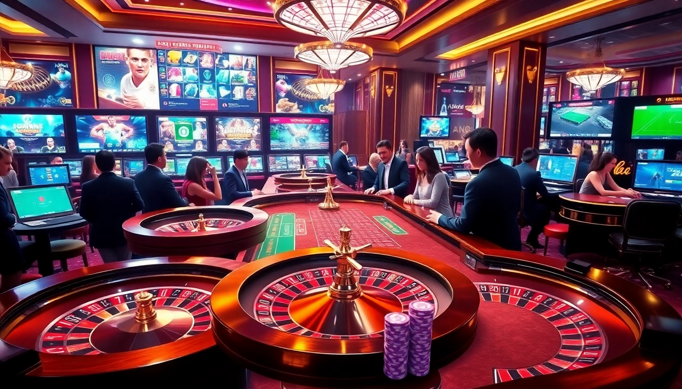 Players engaging in thrilling gambling action at UU88 com online casino, featuring vibrant games and professional interfaces.
