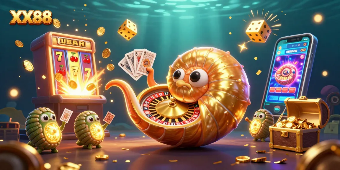 Experience thrilling games at XX88 with a dynamic casino scene featuring lucky 7s, slots, and vibrant energy.