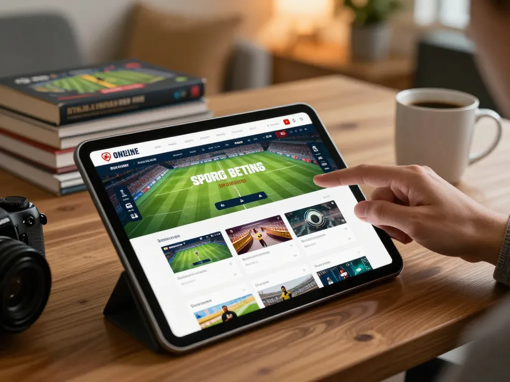 Engage in sports betting with https://rr88.auction/ on a tablet, showcasing dynamic betting options.