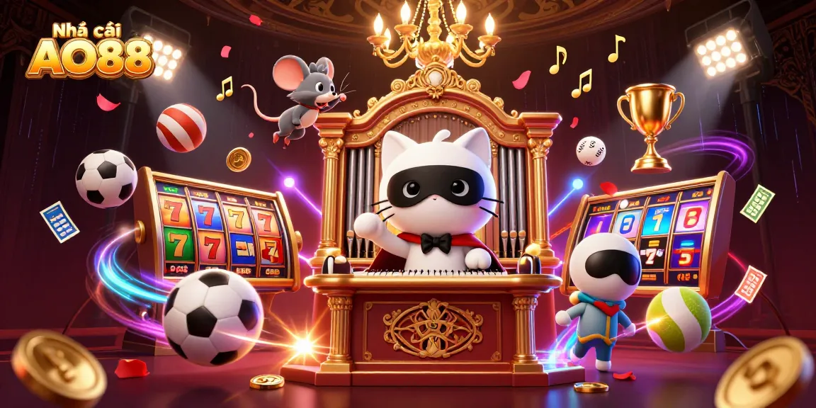 Experience the excitement of Nhà cái AO88 with vibrant characters and dynamic gaming elements.