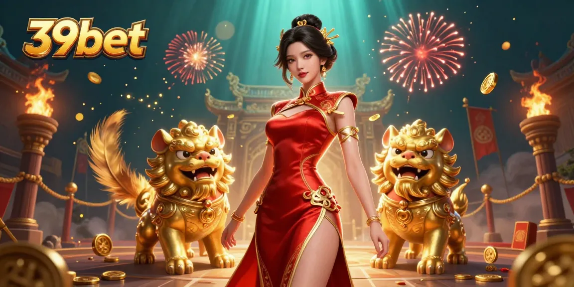 Experience the excitement of 39bet with a glamorous woman in a lively casino setting.