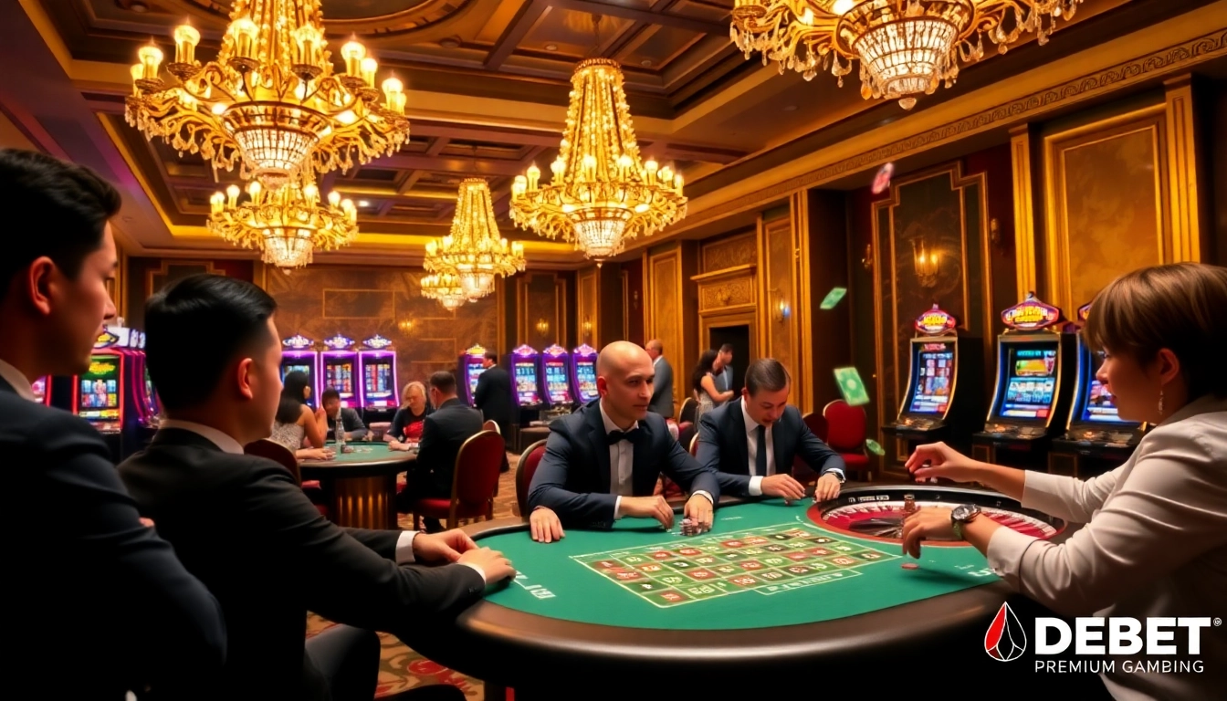 A poker game showcasing the excitement of debet betting in a luxurious casino environment.