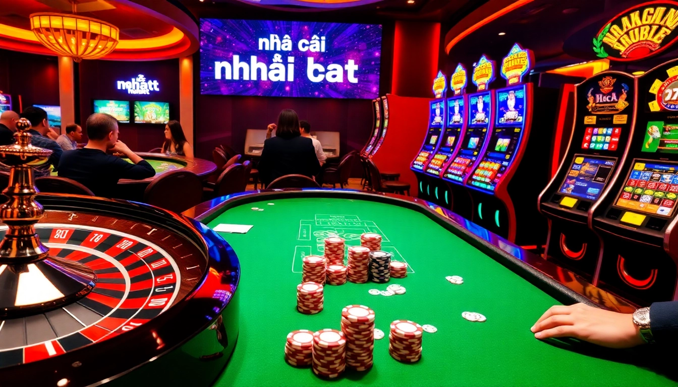 Players enjoying diverse games at nhà cái hubet, showcasing excitement in a vibrant casino atmosphere.