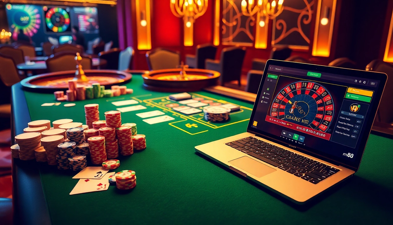 Experience high-stakes excitement at mm88 with vibrant casino tables and professional gambling elements.