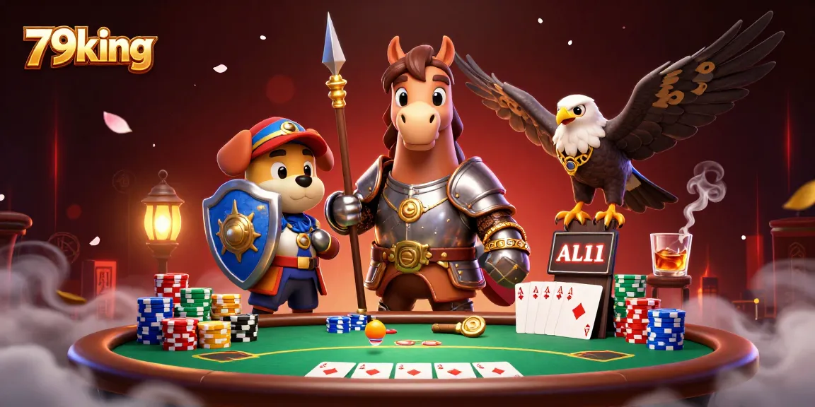 Engage in thrilling poker at 79king with medieval knights and dynamic elements in a vibrant 3D scene.