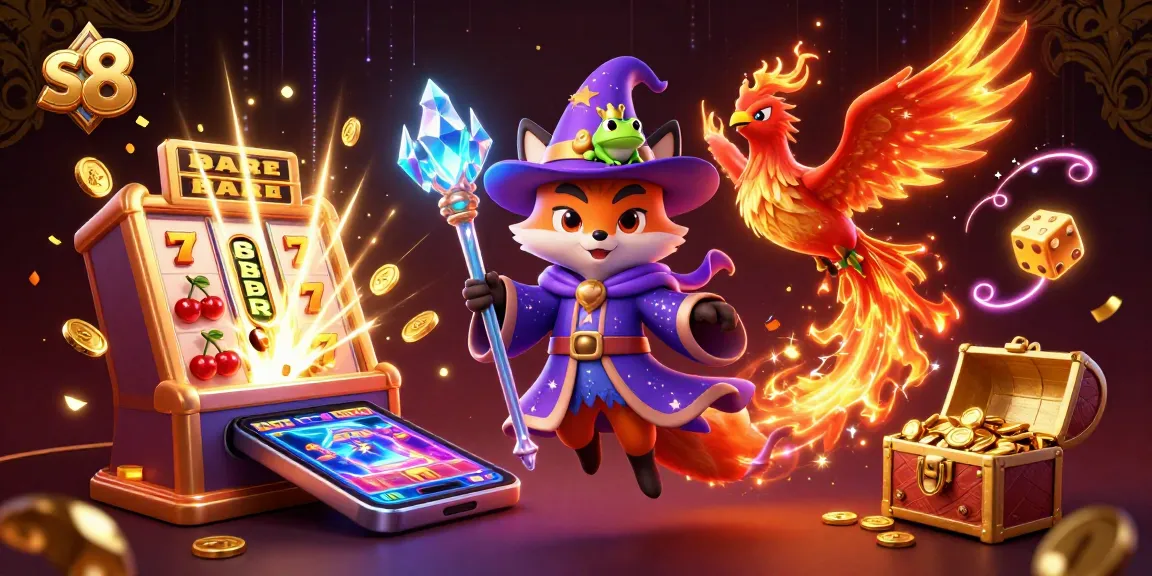 Experience exhilarating wins with S8's vibrant casino gaming scene, featuring dynamic slot machine action.