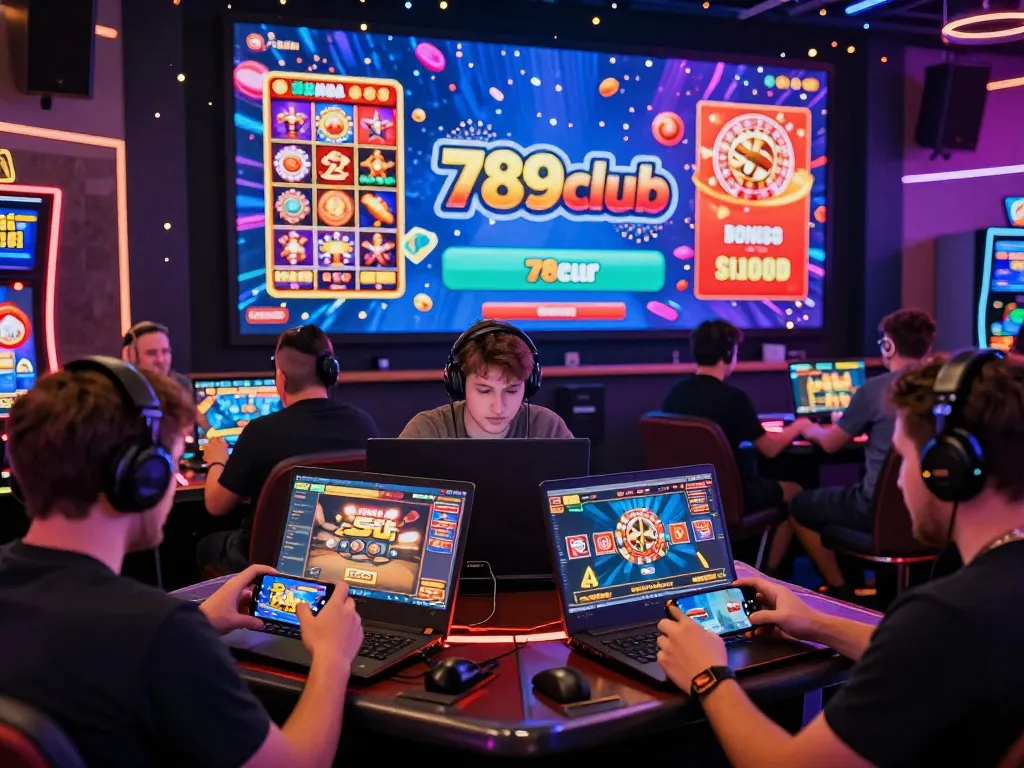 Gamers enjoying diverse games on the 789club platform in a vibrant virtual casino environment.