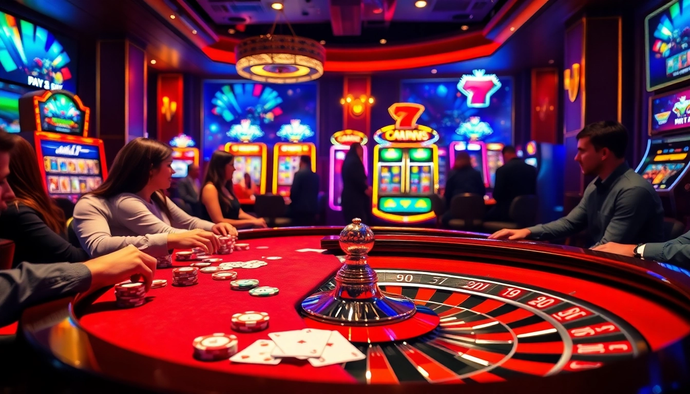 Engage in thrilling gameplay at https://kjc.football/ with vibrant casino action, poker chips, and roulette excitement.