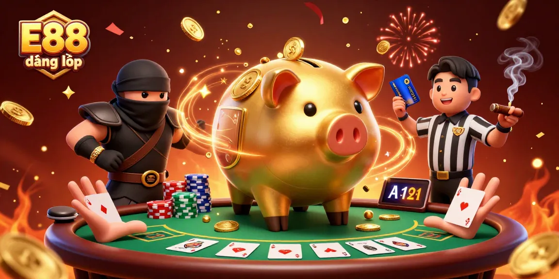 Experience E88 đăng nhập with vibrant casino excitement featuring animated characters and dynamic gaming elements.
