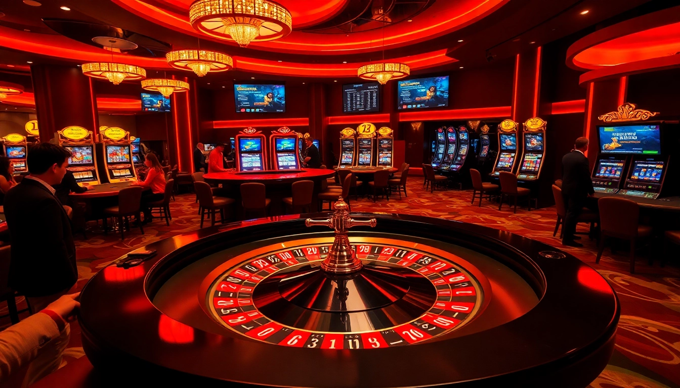 Experience the excitement of tr88 at a luxurious casino with roulette and poker chips.