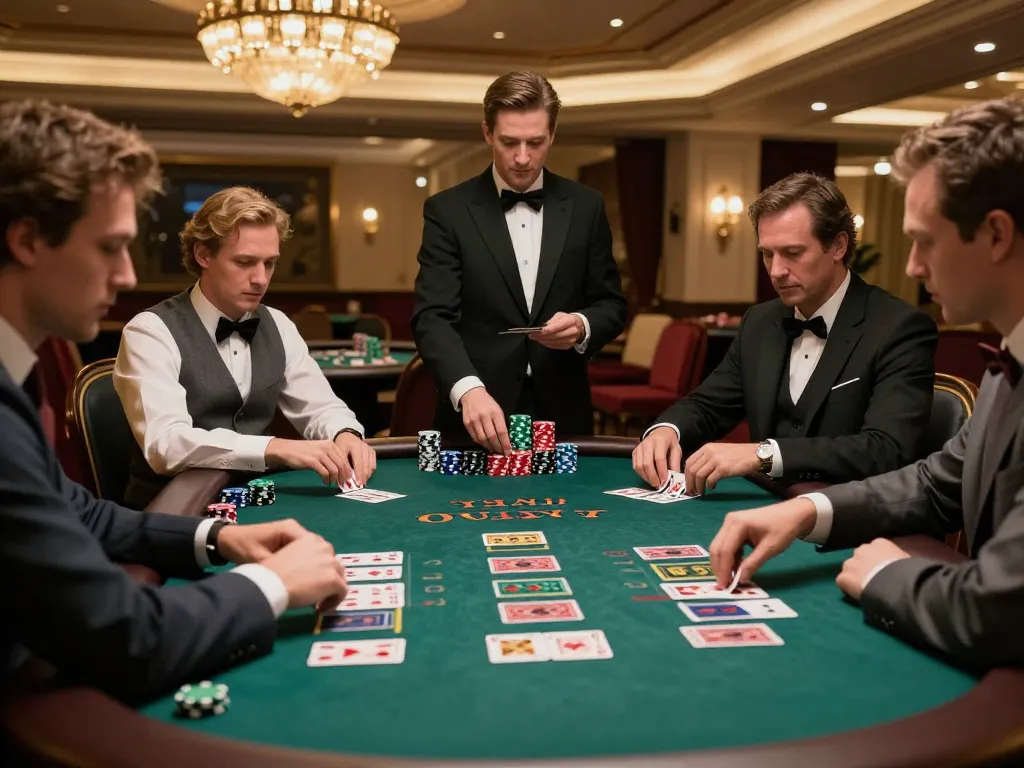 Experience the thrill of high-stakes blackjack at five88z, where skilled players engage in strategic card play.