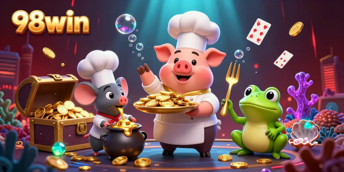 Experience thrilling gameplay with 98win's casino action featuring gold coins and vibrant elements.
