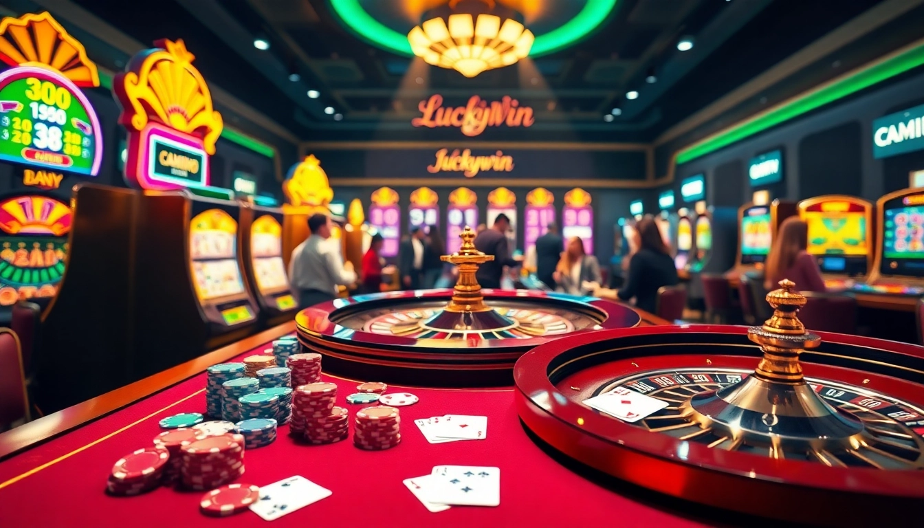 Experience thrilling gameplay at Luckywin with vibrant casino tables and exciting betting options.