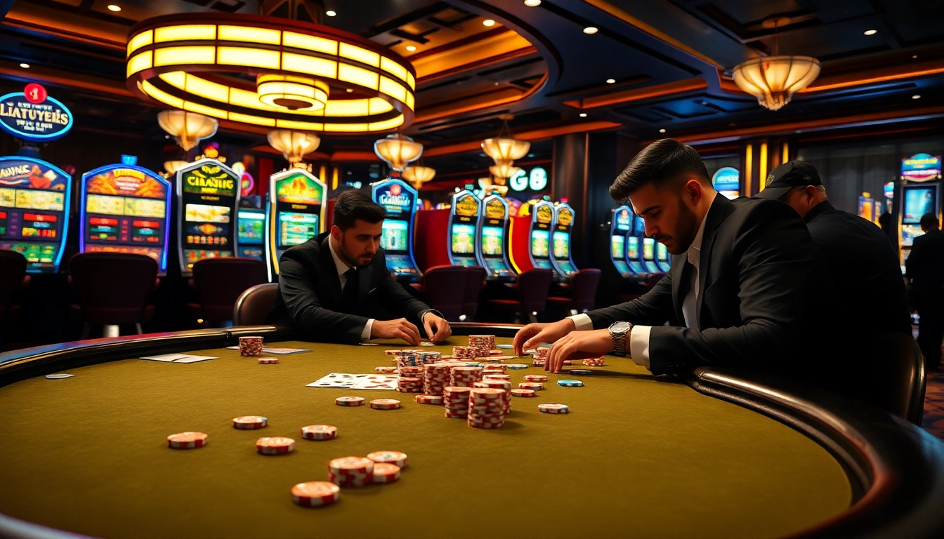 Engage in thrilling go8 casino games with vibrant poker tables and dynamic slot machines.