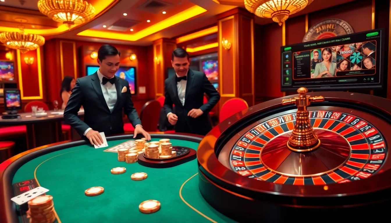 Experience thrilling gameplay at 23win06 with vibrant casino visuals featuring poker and roulette.