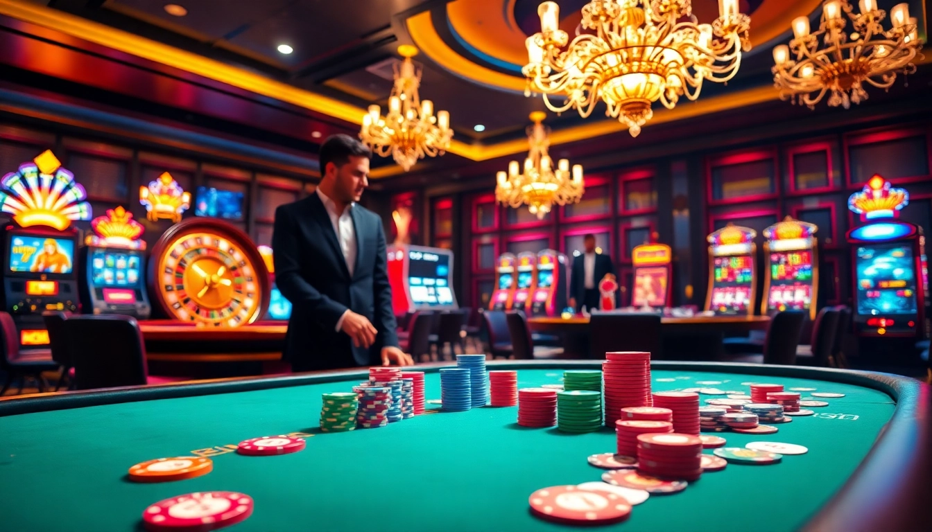 Engaging poker gameplay at tt88 with vibrant chips and an exciting atmosphere.
