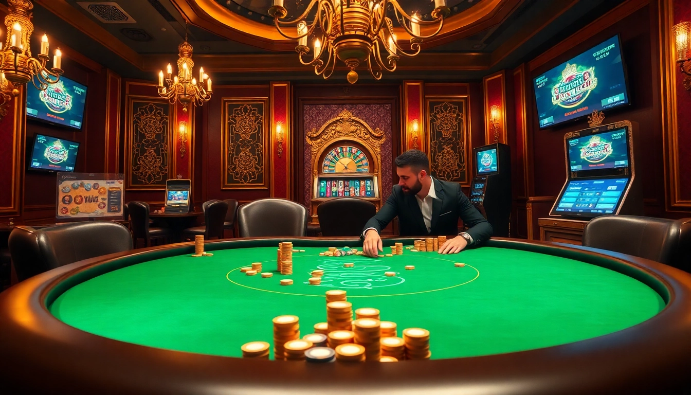 Engage with the immersive gaming experience of https://888vina.com/ at an elegant casino table.