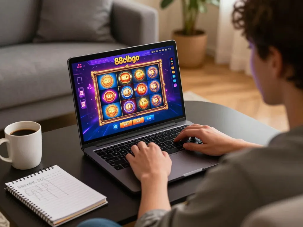 Enjoying a thrilling session on 88clbgo online casino while managing gaming strategy at home