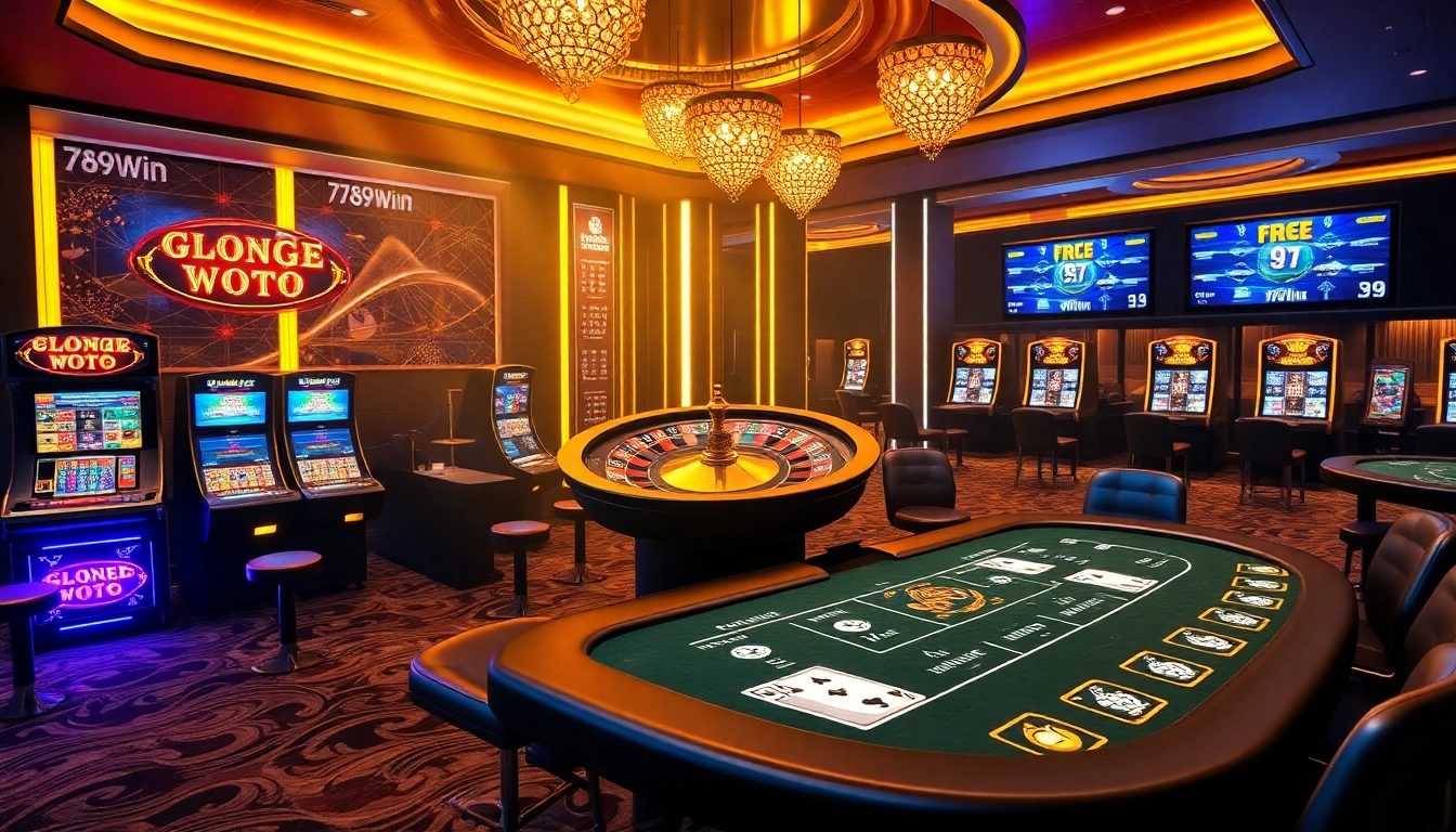 Players enjoying an exciting game at 789win com with vibrant casino décor and engaging gameplay.