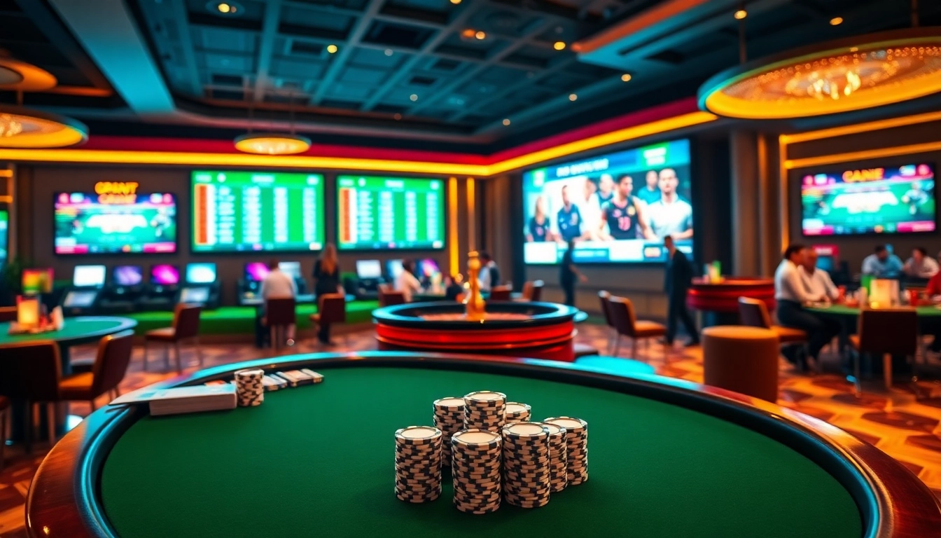 Exciting kèo nhà cái odds displayed on screens in a luxurious casino environment.