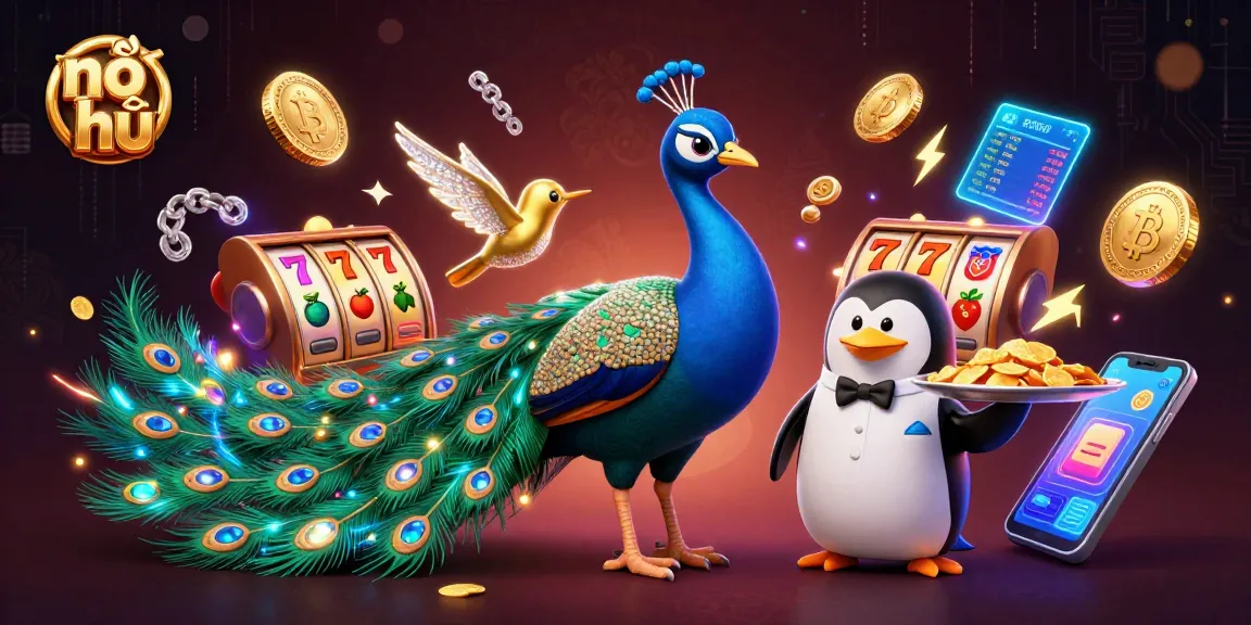 Experience thrilling nổ hũ gameplay with dazzling characters and slot symbols illuminating the scene.