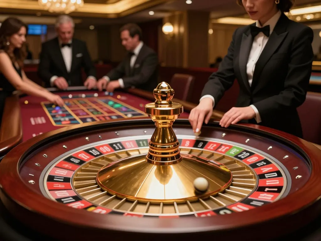 Players enjoying a thrilling roulette game at 789Club, with vibrant atmosphere and intense focus on the wheel.