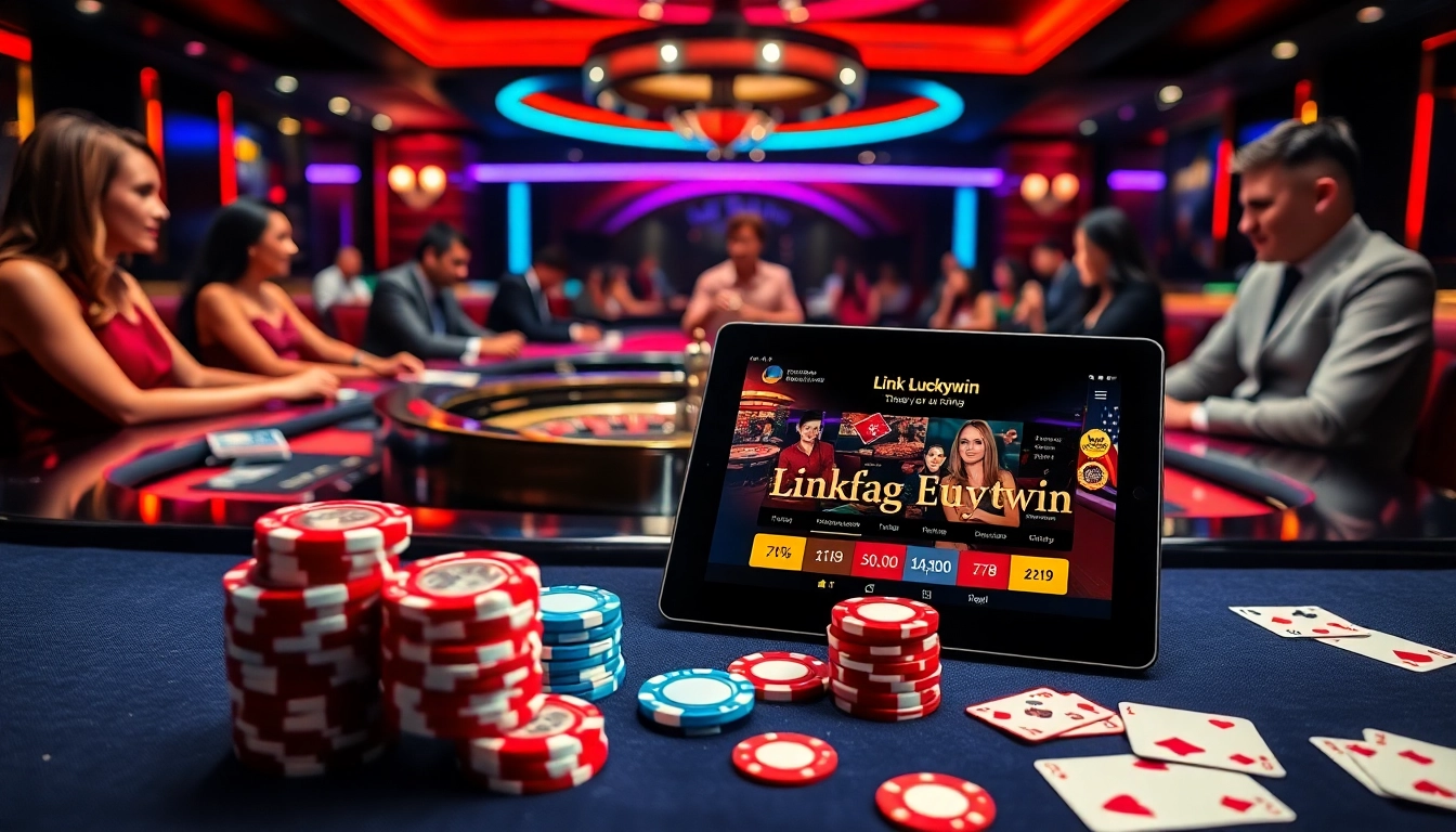 Experience the excitement of Link Luckywin uy tín while playing at a luxurious casino roulette table.