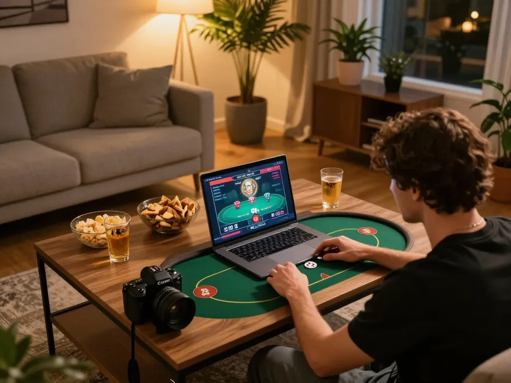 TWIN68 player engaged in an online poker game, showcasing a dynamic and inviting gaming atmosphere.