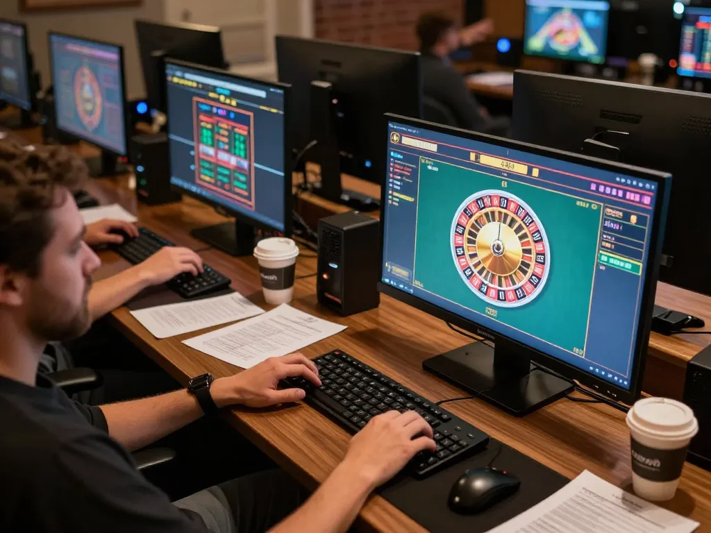 Engaging in strategic gameplay at MM88 online casino with focused gaming setup