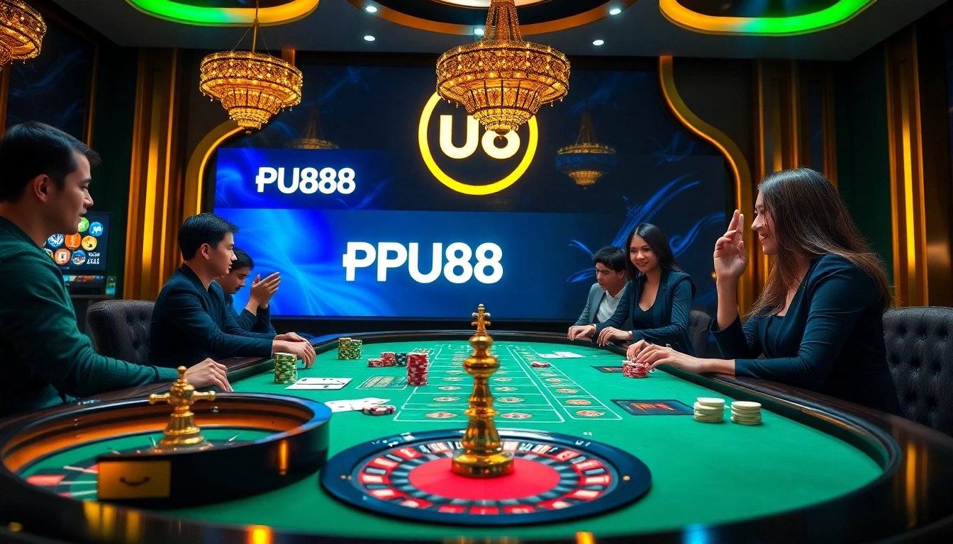 Players enjoying a thrilling game at PU88 casino, showcasing poker strategies and vibrant atmosphere.