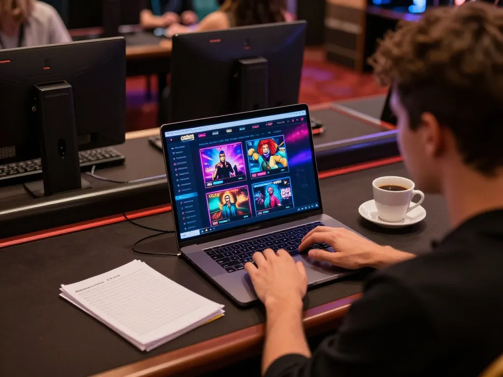 Engaging gameplay on onbet's online casino platform with colorful game visuals and focused player