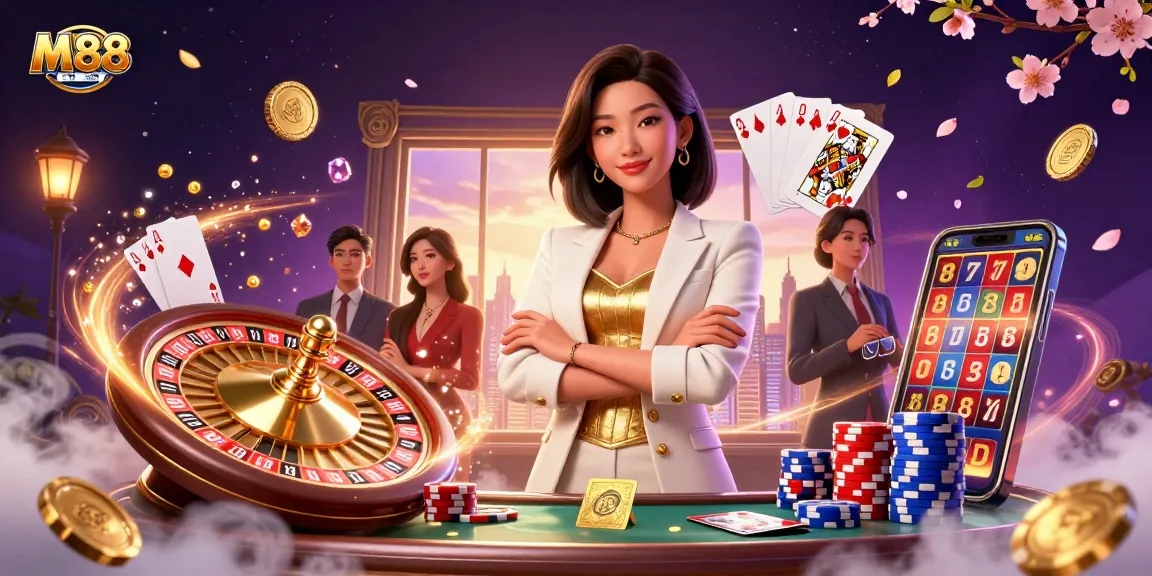 M88 offers thrilling casino action featuring lucrative games, elegant gaming environment, and engaging experiences.