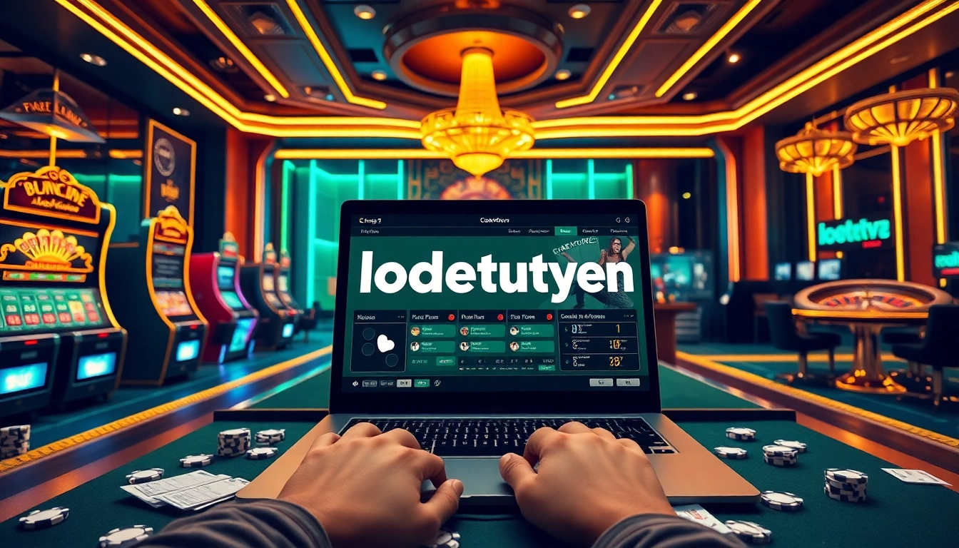 Engage in a thrilling online gambling experience with lodetructuyen's vibrant casino interface.