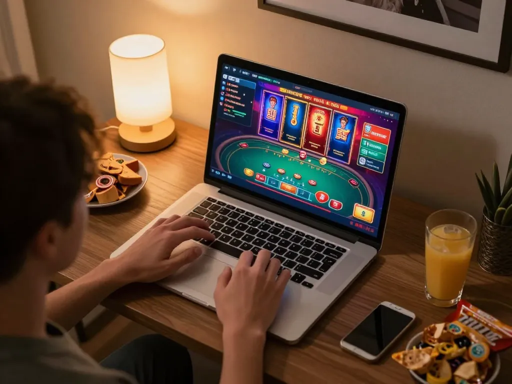 Player enjoying online gaming on uu8855, showcasing an interactive casino interface with engaging visuals.