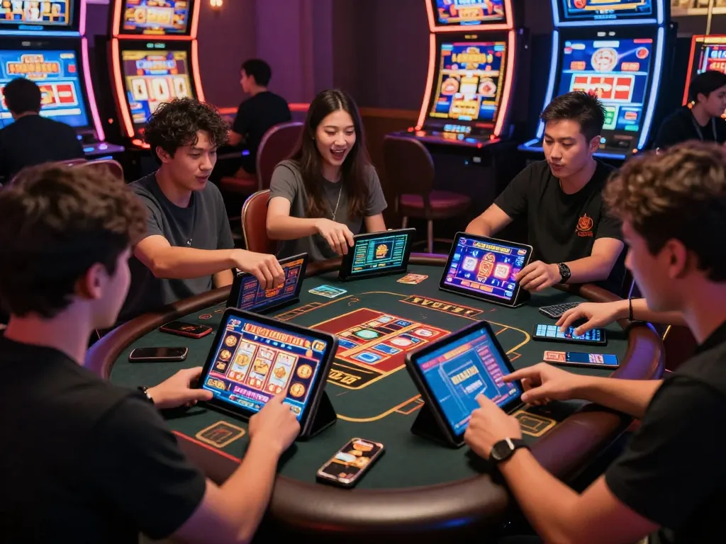 Rik vip online gaming scene with diverse players engaging in thrilling card games and live casino experiences.