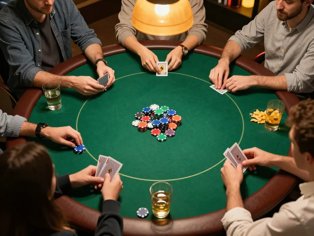 Join the poker excitement at 58wiin as players strategize with chips and cards in an inviting home atmosphere.
