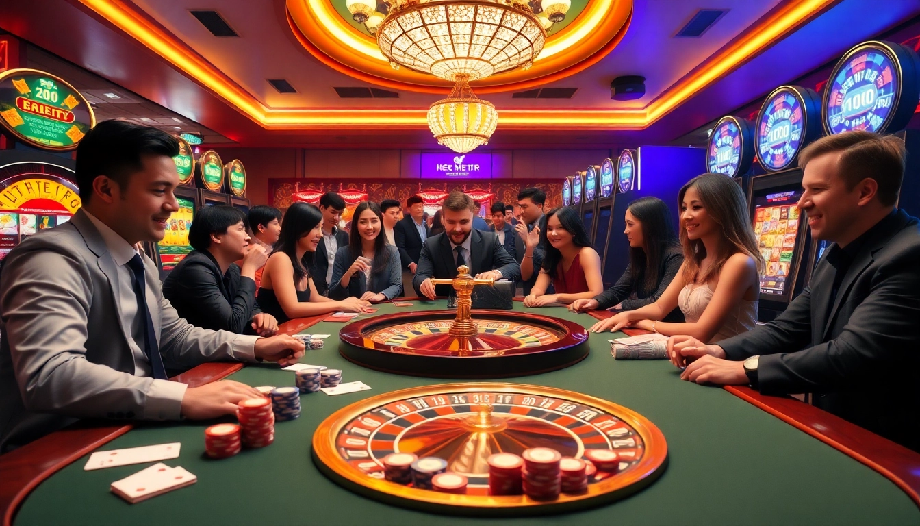Experience high-stakes gaming at https://hz88mie.com/ with vibrant casino tables and engaging players.