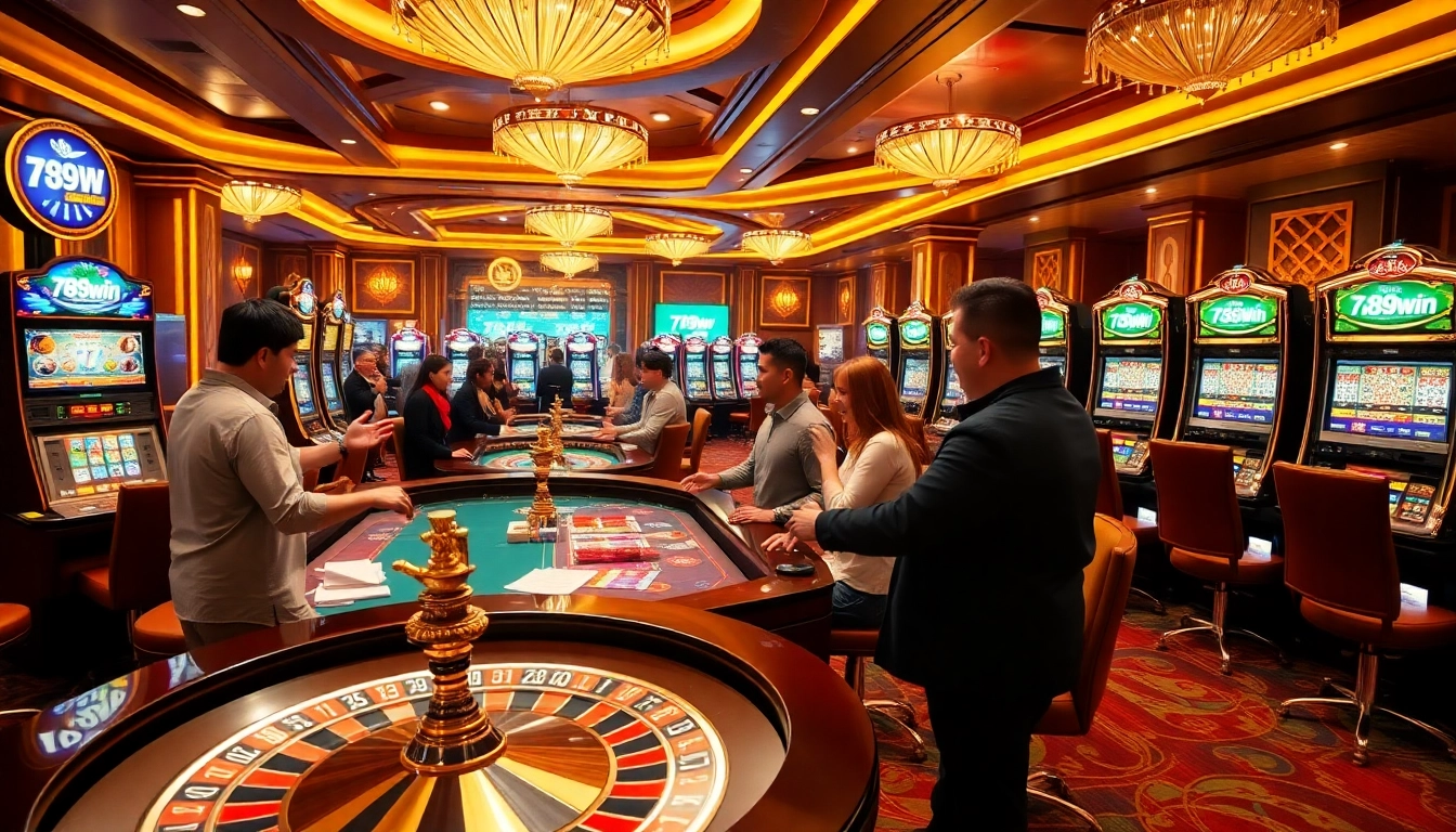 Players celebrating a win at the casino, highlighting 789win’s thrilling gaming experience.