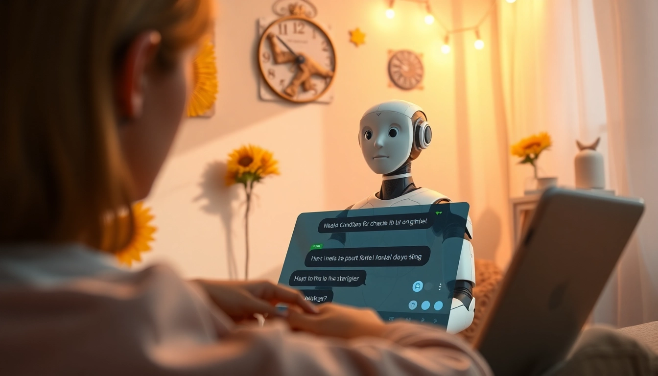Engaging ai nsfw interaction with a cozy AI companion in a warm setting.