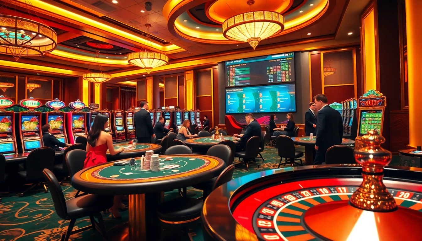 Experience thrilling gameplay at https://aa888bet.us/ featuring luxurious casino tables and slot machines.