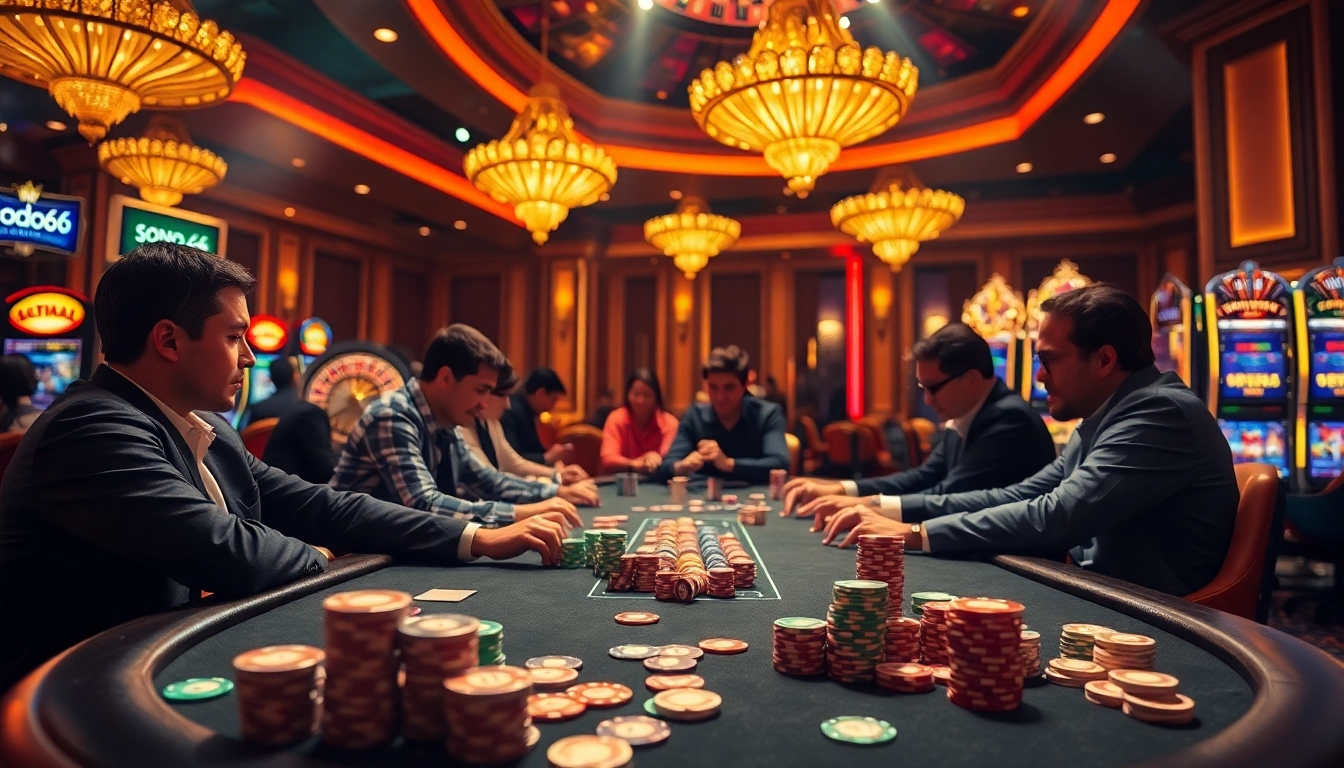 Experience thrilling gaming at SODO66’s vibrant casino with exciting poker action.