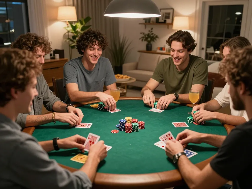 Pucuk138 camaraderie shines during poker night with friends playing cards and sharing strategies.
