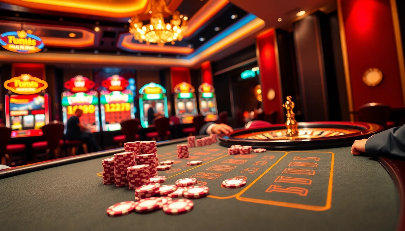 Experience the excitement of play at VZ99 casino with vibrant slot machines and a dynamic poker scene.