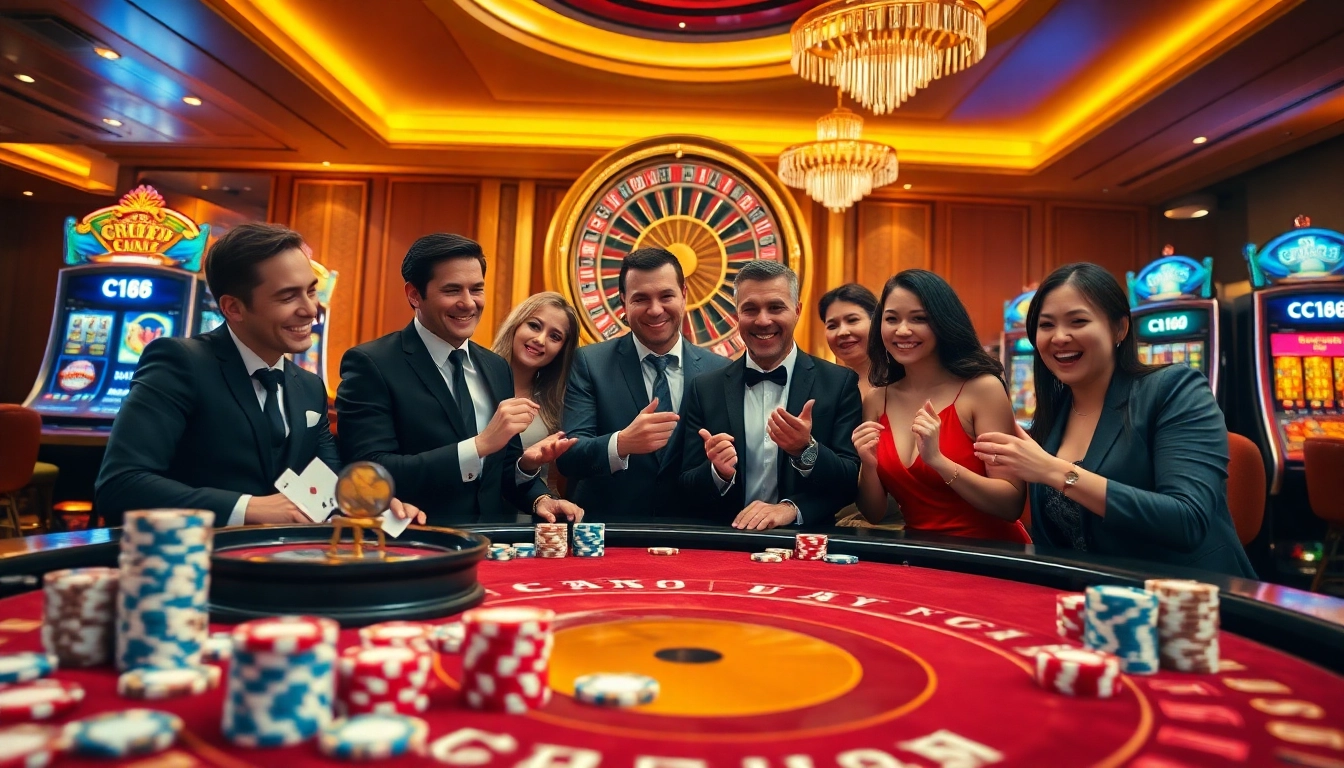 Experience excitement at C168 casino with vibrant games, poker chips, and players in action.