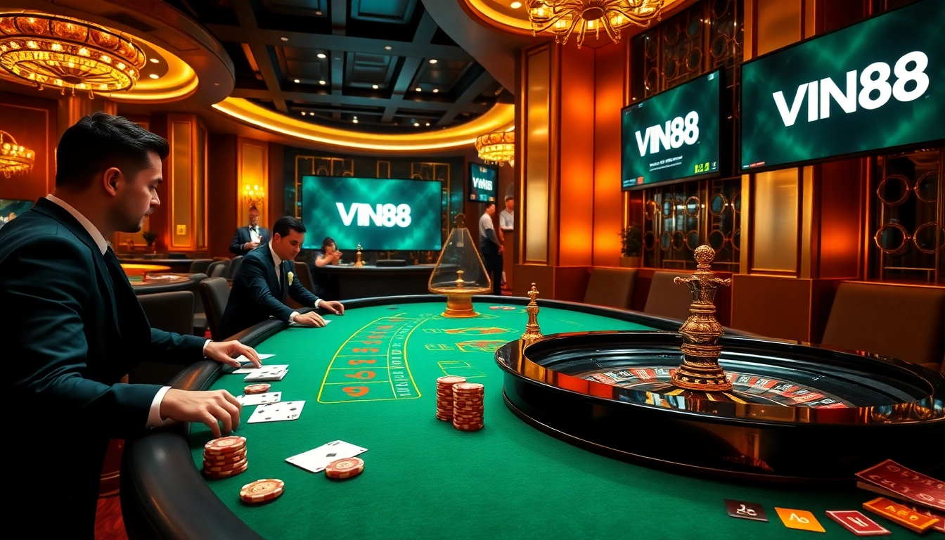 Experience the excitement of high-stakes gaming at https://vin88z.net/ with luxurious poker and roulette tables.