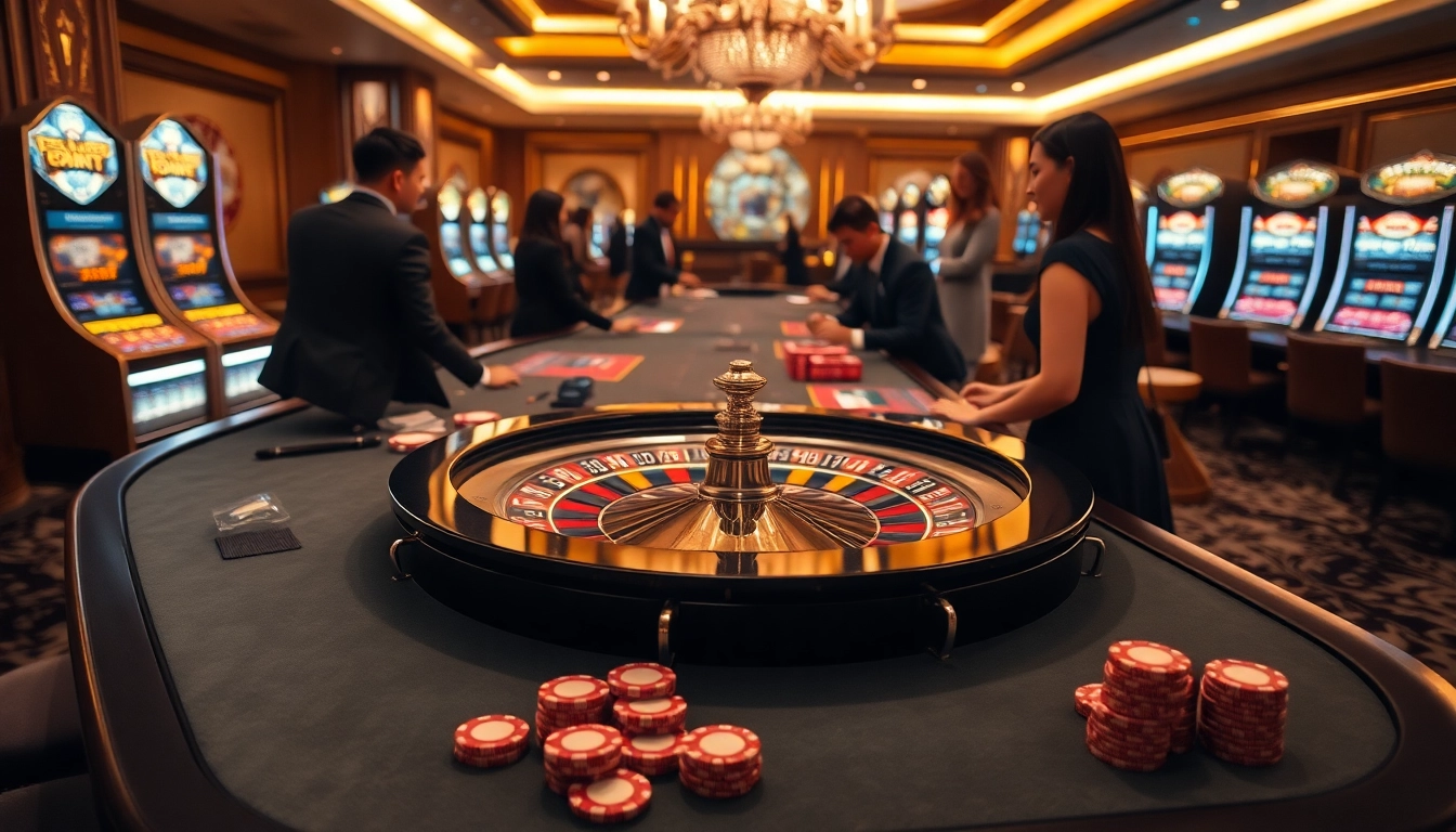 Experience high-stakes gambling at VaoluoiTV's luxurious casino environment.