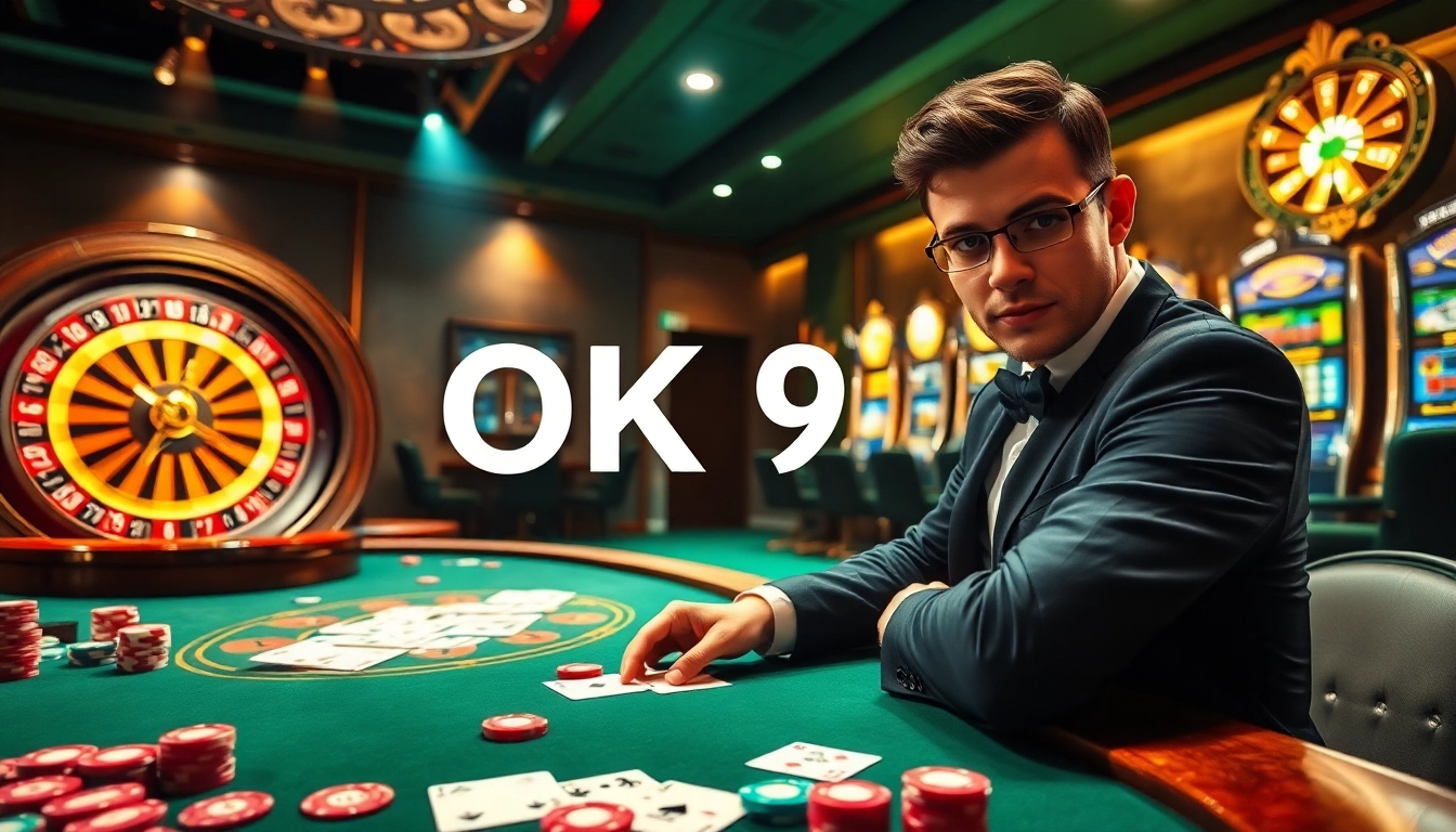 Betting on the excitement of OK 9 at a luxurious casino gaming table.