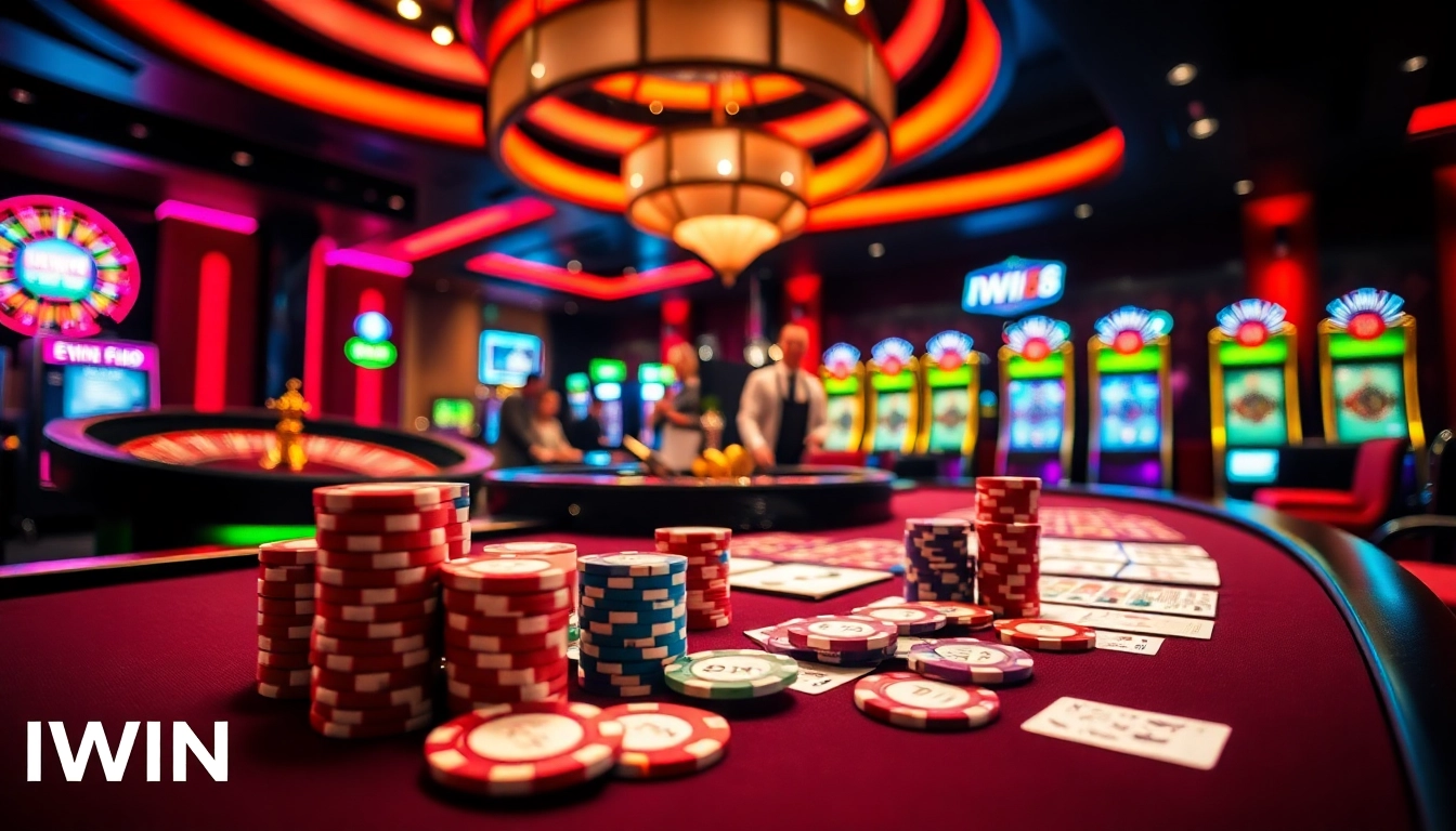 Join the thrilling action at IWIN68 with vibrant casino games and inviting gaming tables.