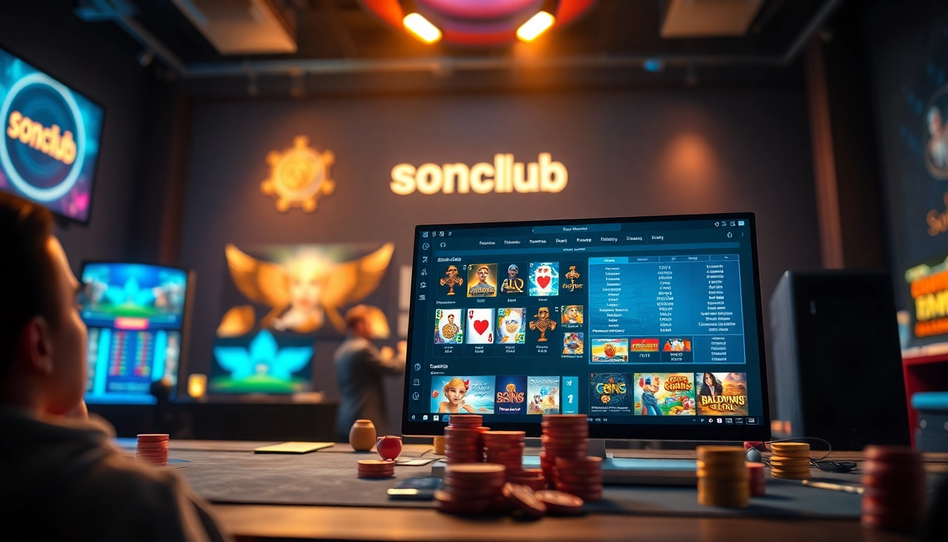 Engaging visual of Sonclub gaming platform with exciting game options and a modern interface.