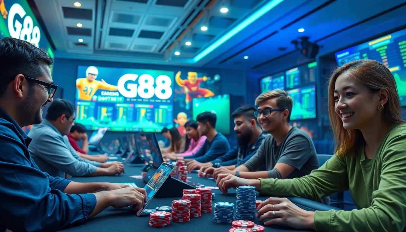 Engaged players enjoying G88 gaming portal with vibrant graphics and interactive interfaces.